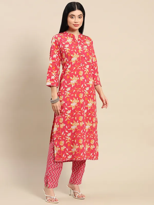 Pink_Kurta_Pant_Attached_Dupatta_Set_For_Women