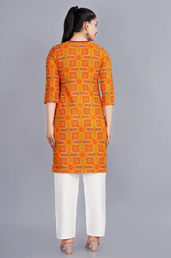 Orange_&_Green_&_Purple_Kurti_Pant_Set_For_Women