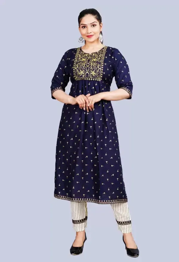 Dark_Blue_Kurta_Pant_Set_For_Women