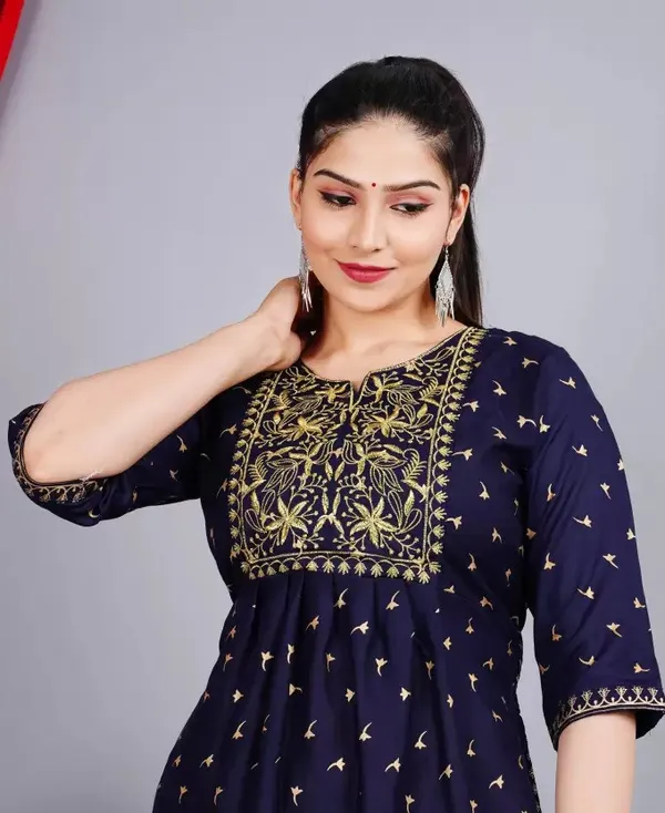 Dark_Blue_Kurta_Pant_Set_For_Women