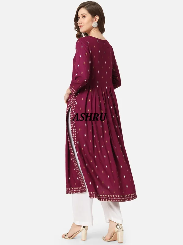 Purple_Abstract_Frontslit_Kurta_For_Women
