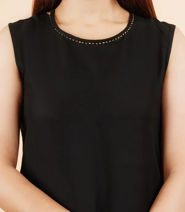 Black_&_Gold_Printed_A-Line_Kurta_For_Women