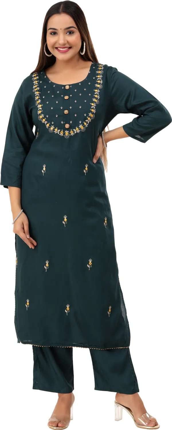 Green_Kurta_Pant_Set_For_Women