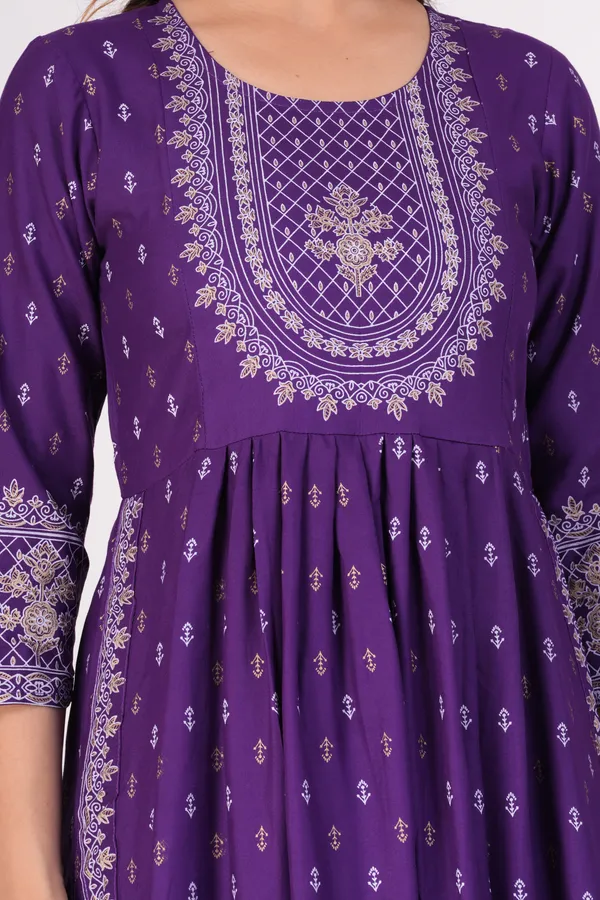 Voilet_Printed_Ethnic_Dress_Kurta_For_Women