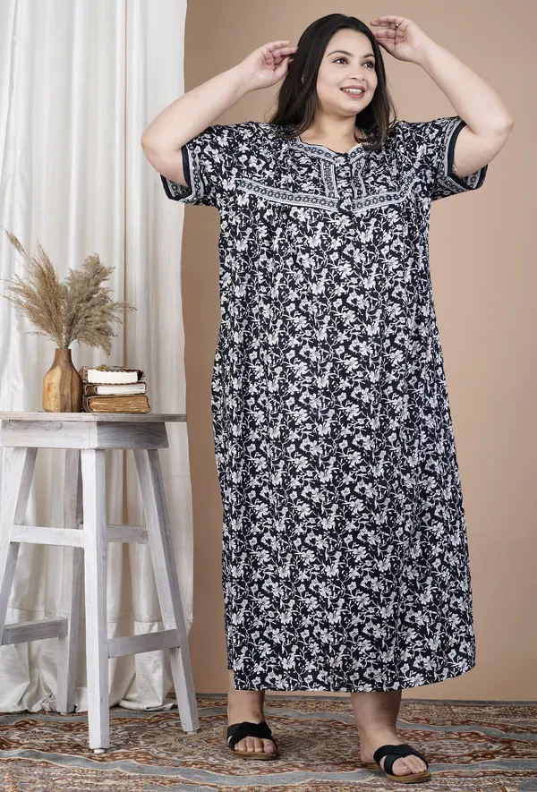 Combo_(_Pack_of_2)_Stylish_&_Elegant_Women_Nighty_(Brown_&_Black)