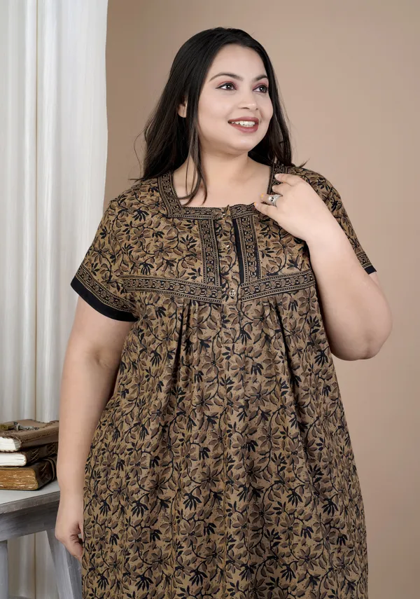 Combo_(_Pack_of_2)__(Premium)_Stylish_&_Elegant_Women_Nighty_(_RED_&_BROWN)