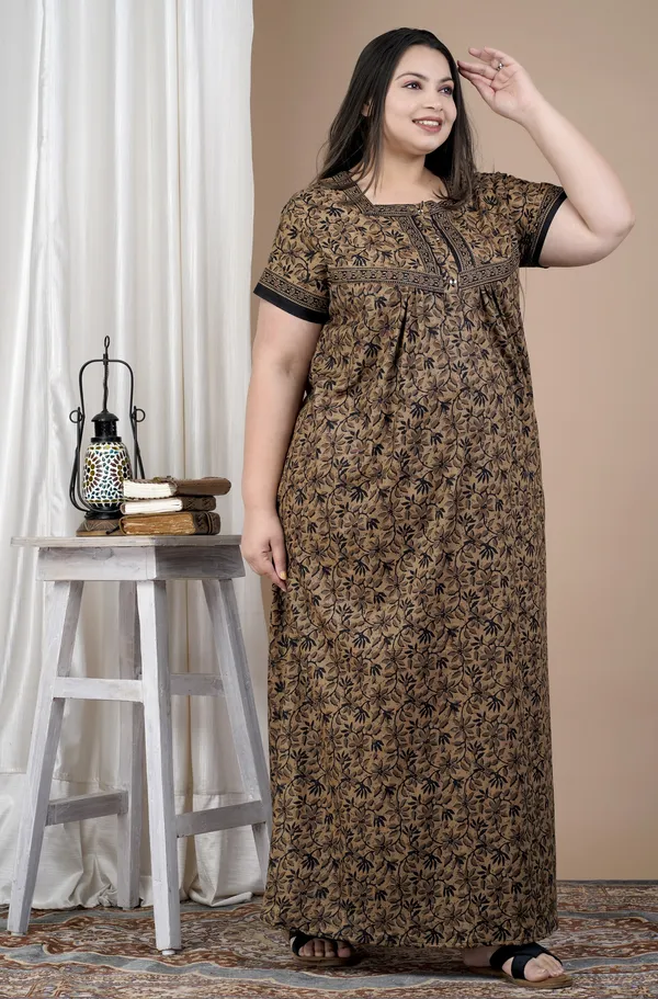 Combo_(_Pack_of_2)_Stylish_&_Elegant_Women_Nighty_(Brown_&_Black)