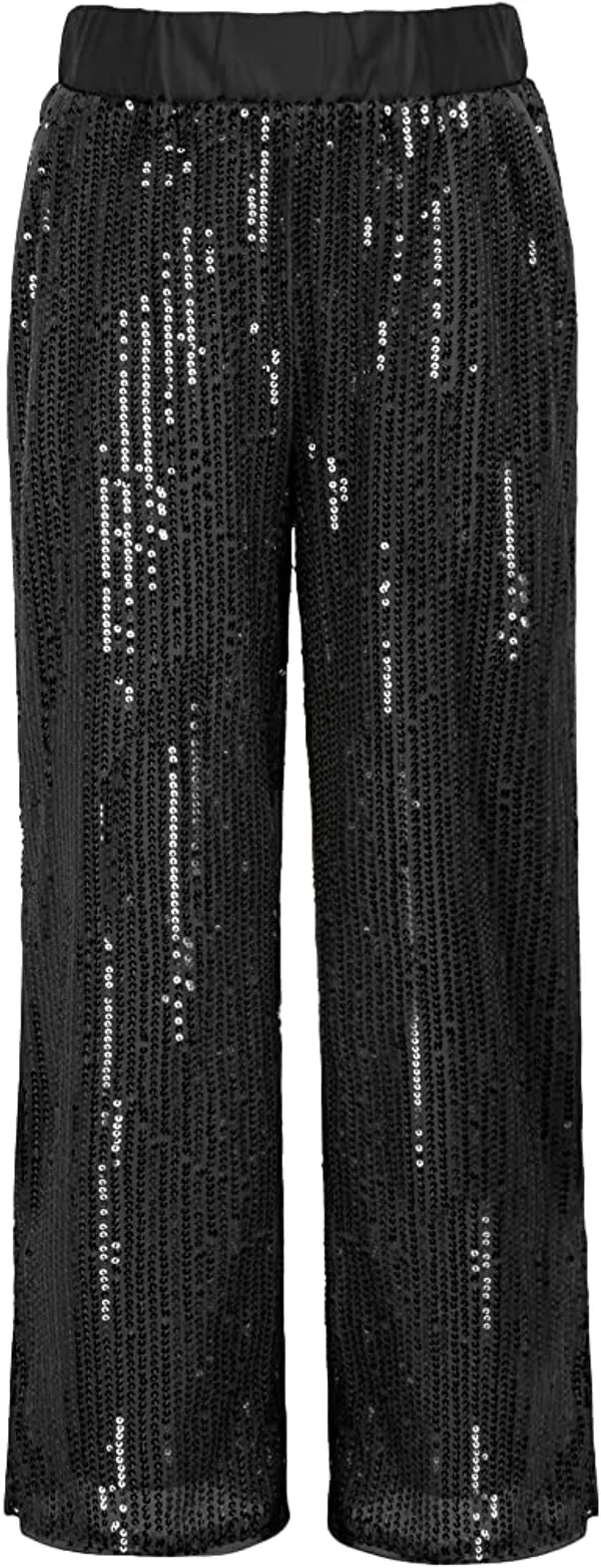 Black_Sequins_High_Waist_Pants_For_Girls