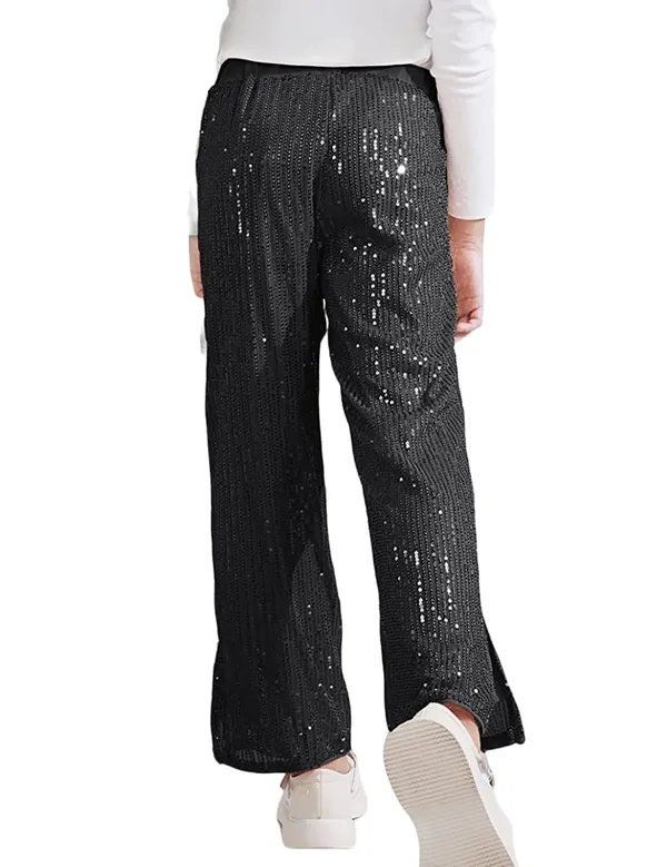 Black_Sequins_High_Waist_Pants_For_Girls