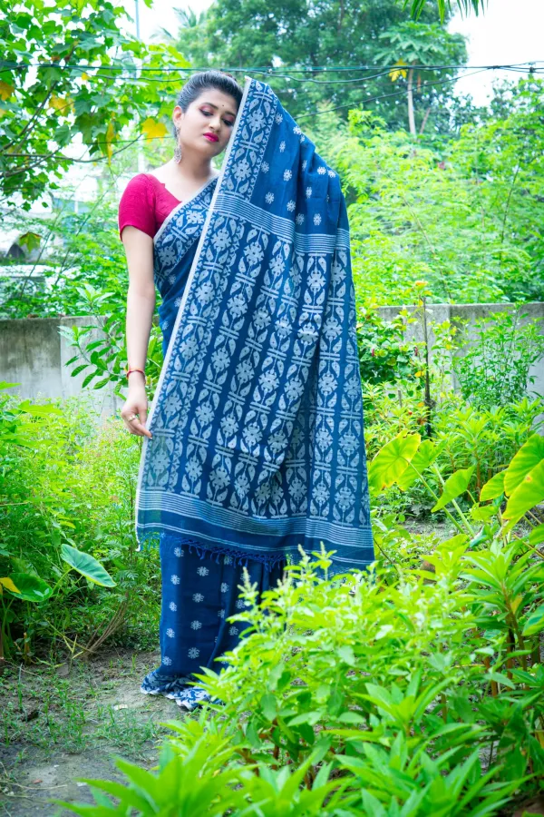 Blue_Handloom_Soft_Cotton_Jamdani_Saree-Orey_Neel_Dariya