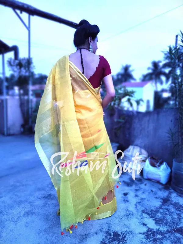 Yellow_Handloom_Cotton_Silk_Saree-Splash_of_Turmeric