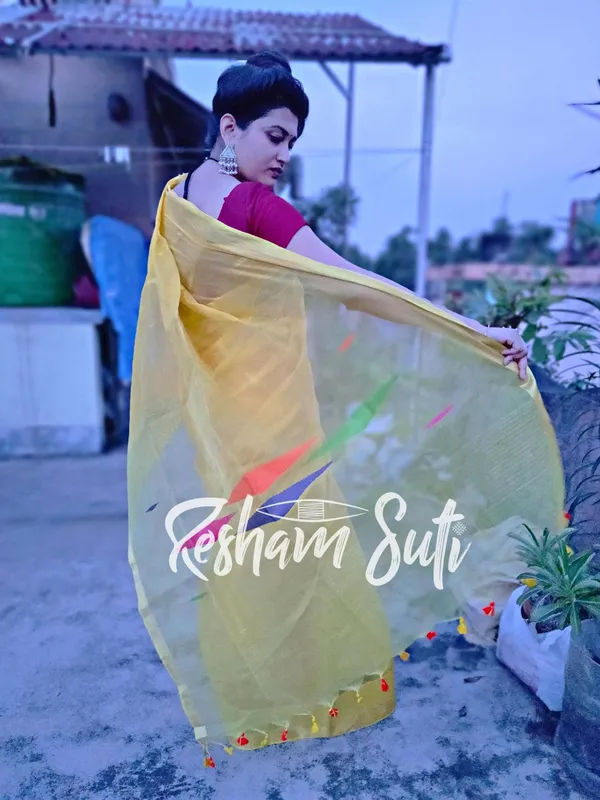 Yellow_Handloom_Cotton_Silk_Saree-Splash_of_Turmeric