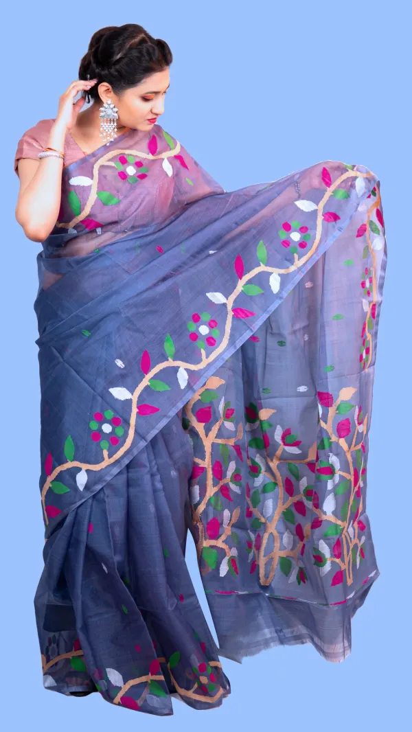 Still_Grey_Handwoven_Muslin_Saree-Sweet_Seduction