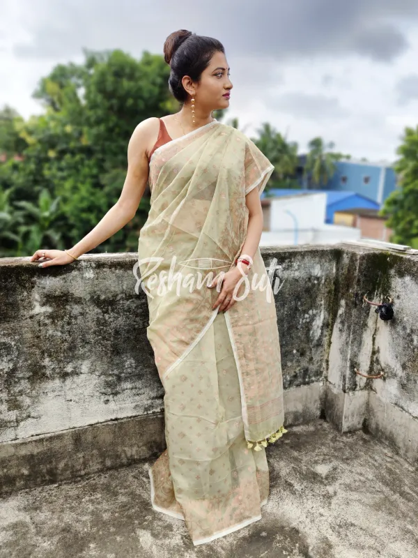 Sage_Green_&_Copper_Resham_Cotton_Jamdani_Saree-Ultimate_Junebug