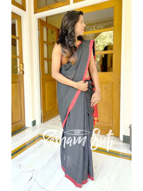 Black_Red_Modal_Cotton_Saree-Caribbean_Nights