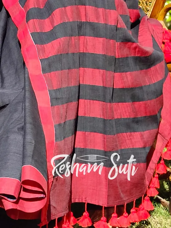 Black_Red_Modal_Cotton_Saree-Caribbean_Nights