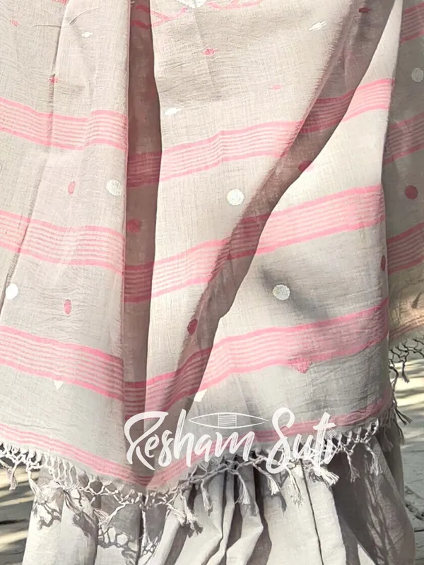 Grey_&_Pink_Handwoven_Cotton_Jamdani_Saree-Mitti_Ke_Phool