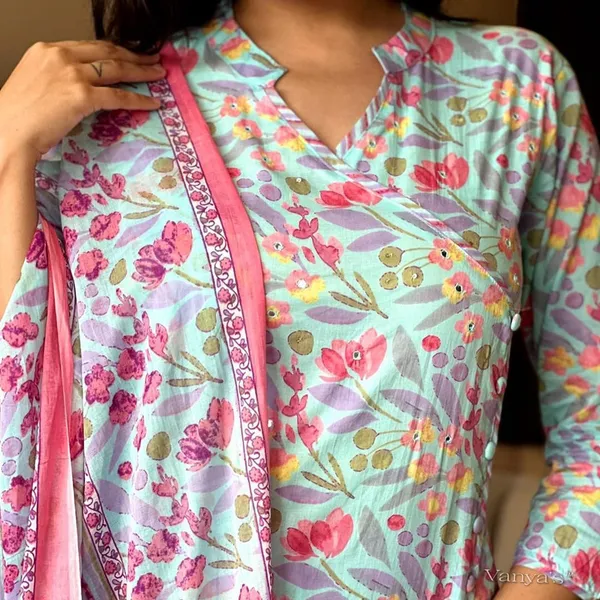 Multi_Blue_Cotton_Kurti_With_Pant_And_Dupatta_For_Women