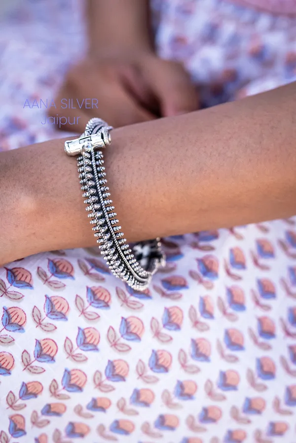 925_Pure_Sterling_Silver_|_Aabharan_Detailed_Kada_Bracelet_|_Well_Stamped_&_Hallmarked