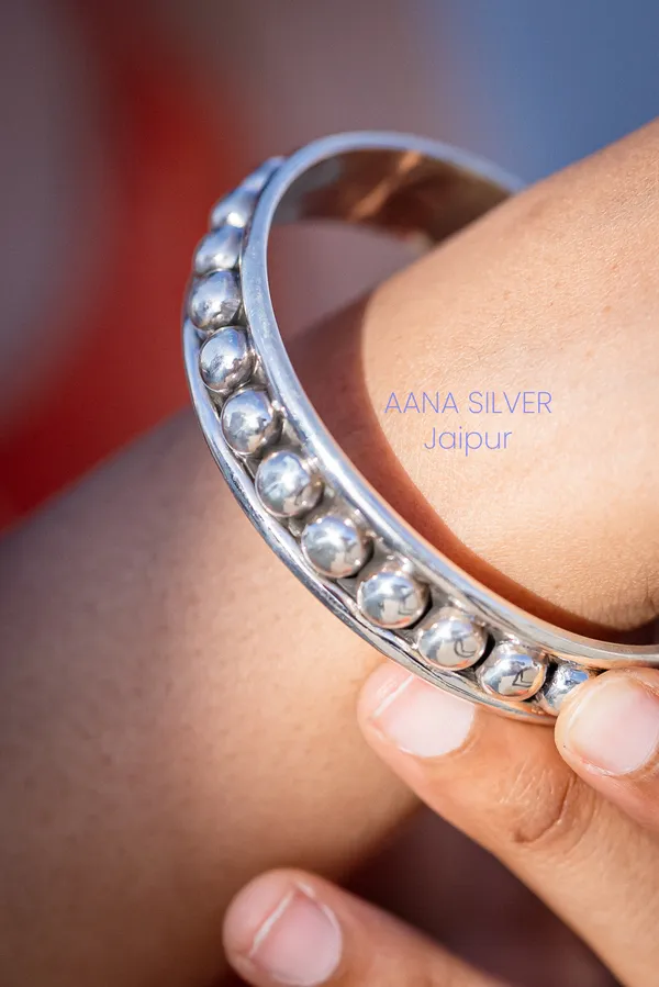 925_Pure_Sterling_Silver_|_Aabharan_Cluster_Kada_Bracelet_|_Well_Stamped_&_Hallmarked