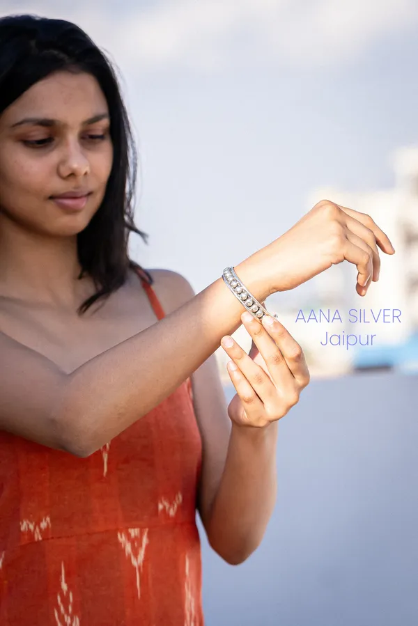 925_Pure_Sterling_Silver_|_Aabharan_Cluster_Kada_Bracelet_|_Well_Stamped_&_Hallmarked