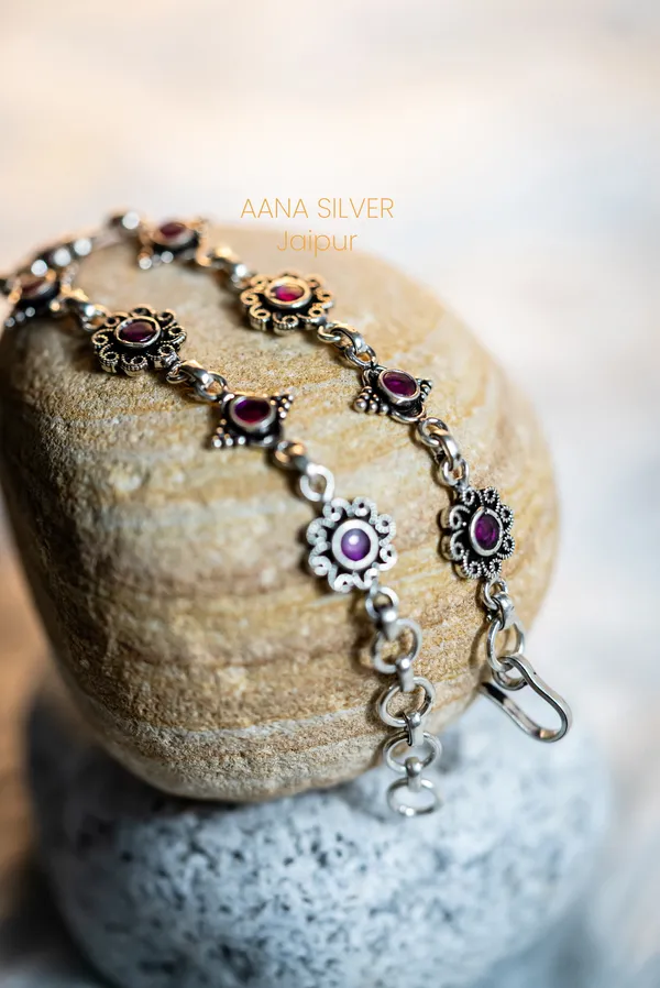925_Pure_Sterling_Silver_|_Aabharan_Versatile_Stone_Studded_Bracelet_|_Well_Stamped_&_Hallmarked
