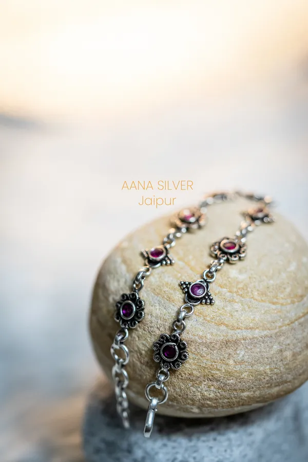 925_Pure_Sterling_Silver_|_Aabharan_Versatile_Stone_Studded_Bracelet_|_Well_Stamped_&_Hallmarked