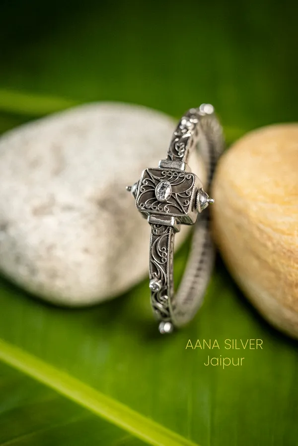 925_Pure_Sterling_Silver_|_Saundarya_Unique_Kada_|_Well_Stamped_&_Hallmarked
