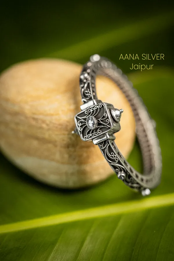 925_Pure_Sterling_Silver_|_Saundarya_Unique_Kada_|_Well_Stamped_&_Hallmarked