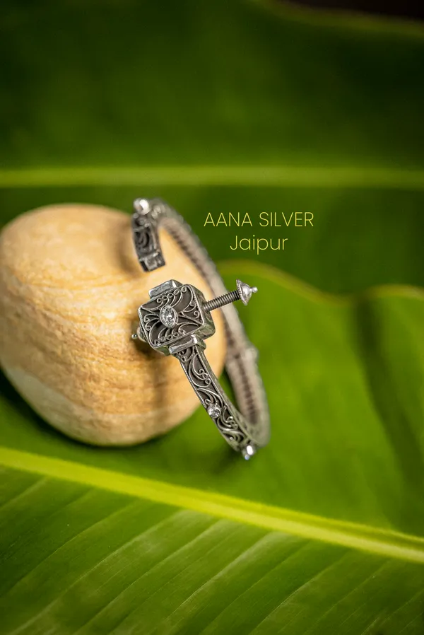 925_Pure_Sterling_Silver_|_Saundarya_Unique_Kada_|_Well_Stamped_&_Hallmarked