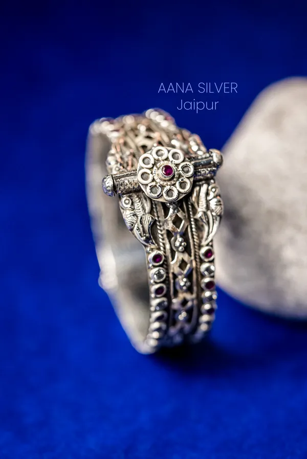 925_Pure_Sterling_Silver_|_Saundarya_Detailed_Kada_|_Well_Stamped_&_Hallmarked