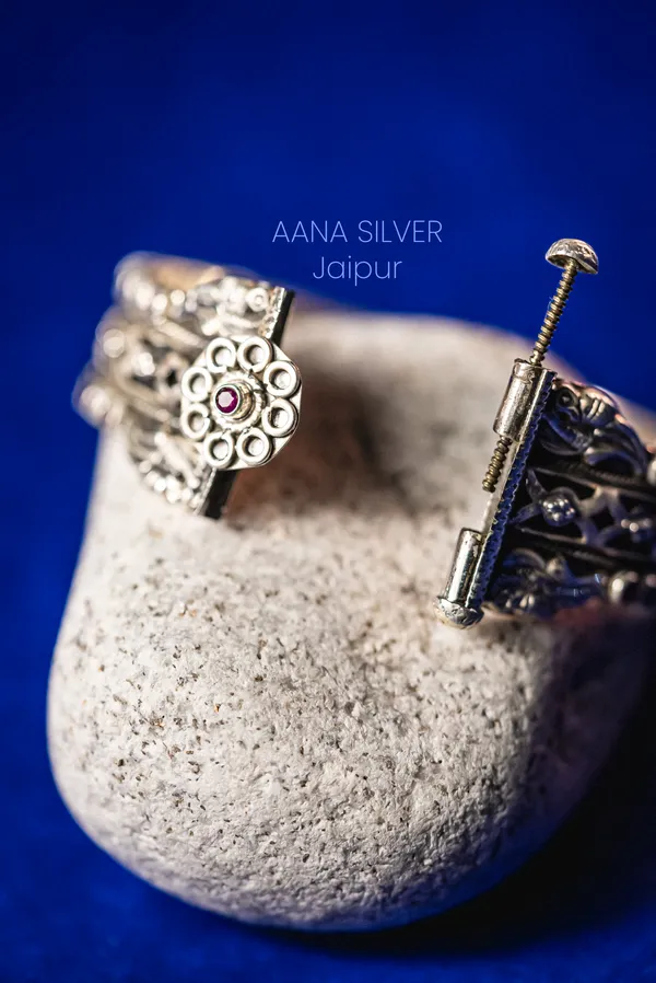 925_Pure_Sterling_Silver_|_Saundarya_Detailed_Kada_|_Well_Stamped_&_Hallmarked