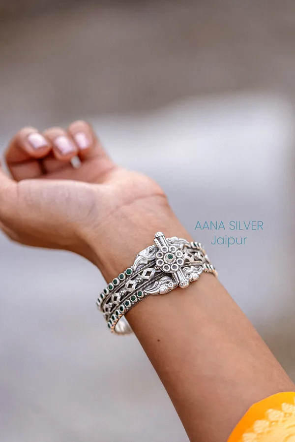 925_Pure_Sterling_Silver_|_Saundarya_Detailed_Bangle_Kada_|_Well_Stamped_&_Hallmarked