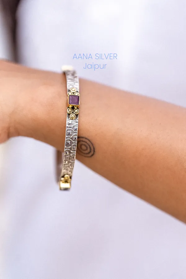 925_Pure_Sterling_Silver_|_Saundarya_Multi_Stone_Bangles_|_Well_Stamped_&_Hallmarked