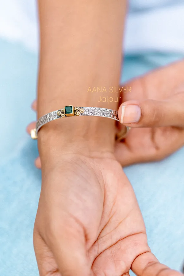925_Pure_Sterling_Silver_|_Saundarya_Multi_Stone_Bangles_|_Well_Stamped_&_Hallmarked