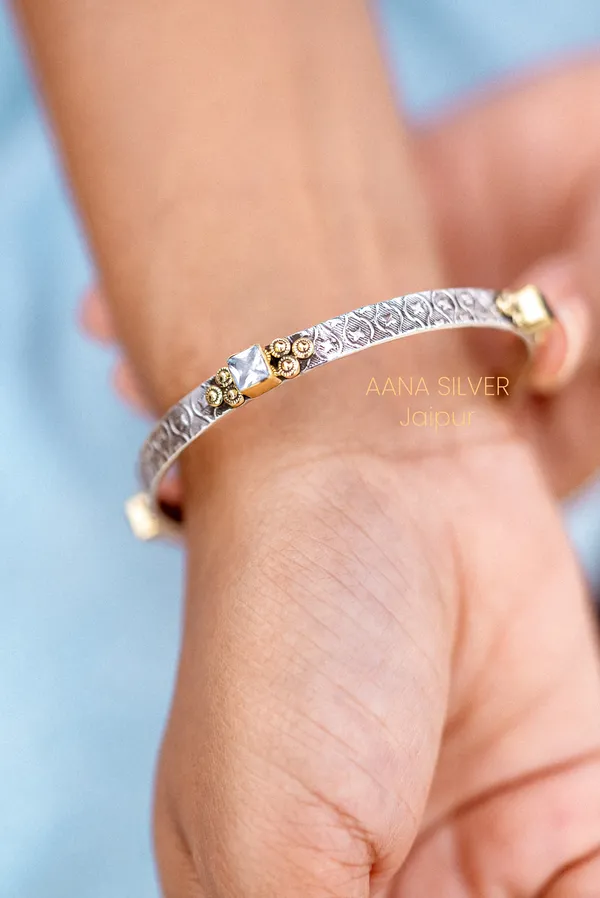 925_Pure_Sterling_Silver_|_Saundarya_Multi_Stone_Bangles_|_Well_Stamped_&_Hallmarked