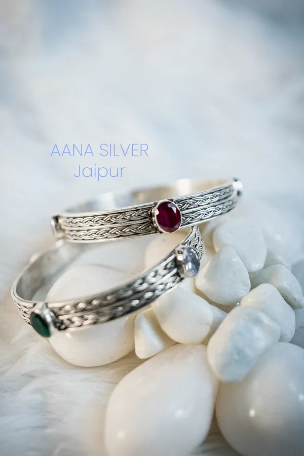 925_Pure_Sterling_Silver_|_Saundarya_Stone_Spiral_Bangles_|_Well_Stamped_&_Hallmarked