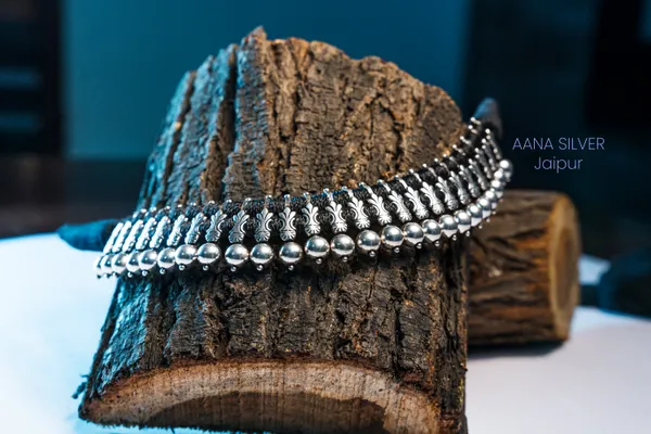 925_Pure_Sterling_Silver_|_Aabharan_Motif_Ball_Choker_|_Well_Stamped_&_Hallmarked