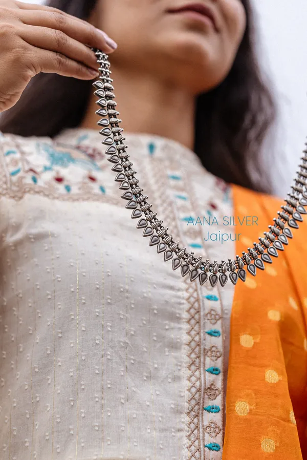 925_Pure_Sterling_Silver_|_Aabharan_Motif_Necklace_|_Well_Stamped_&_Hallmarked