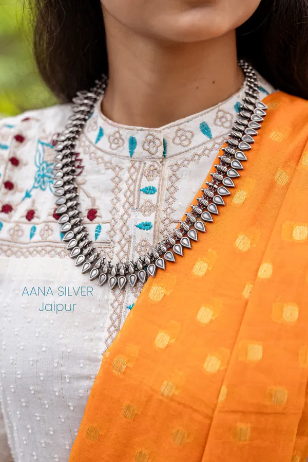 925_Pure_Sterling_Silver_|_Aabharan_Motif_Necklace_|_Well_Stamped_&_Hallmarked