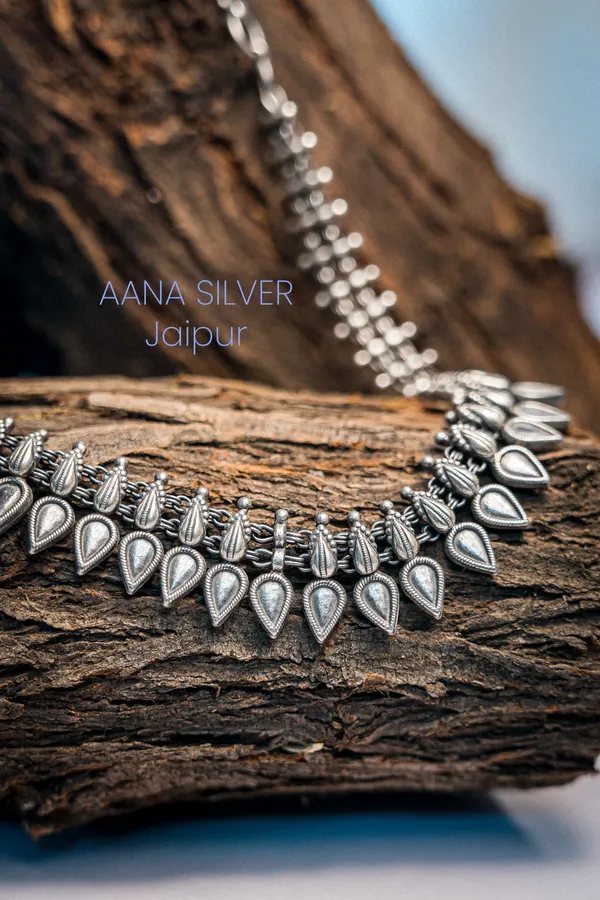 925_Pure_Sterling_Silver_|_Aabharan_Motif_Necklace_|_Well_Stamped_&_Hallmarked