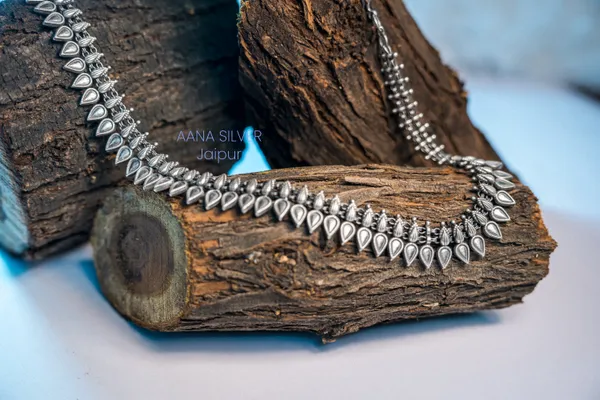 925_Pure_Sterling_Silver_|_Aabharan_Motif_Necklace_|_Well_Stamped_&_Hallmarked