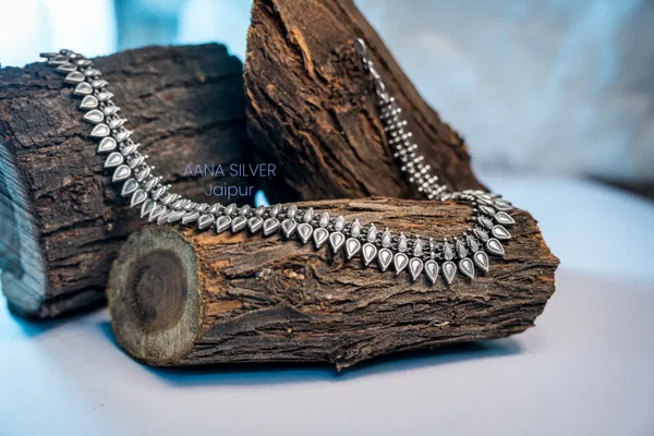925_Pure_Sterling_Silver_|_Aabharan_Motif_Necklace_|_Well_Stamped_&_Hallmarked