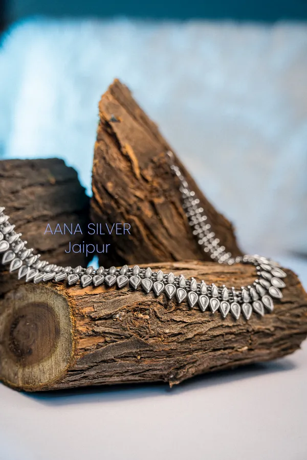 925_Pure_Sterling_Silver_|_Aabharan_Motif_Necklace_|_Well_Stamped_&_Hallmarked
