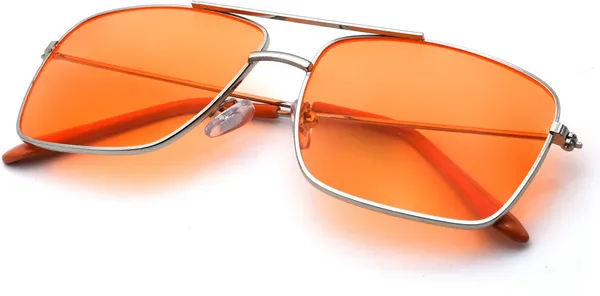 Silver_Retro_Square_Sunglasses_-_For_Unisex