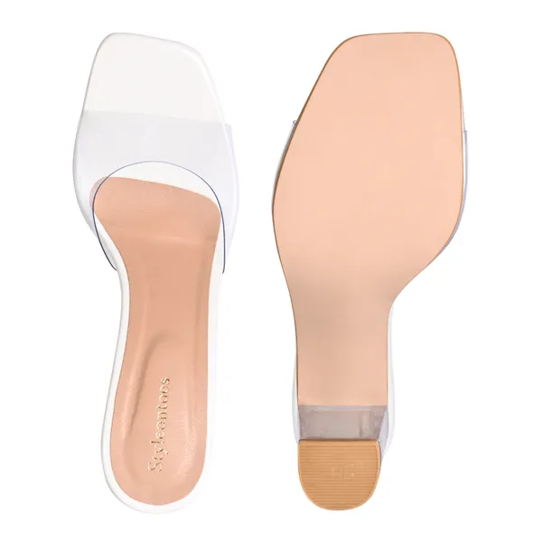 White_Transparent_Fancy_Block_Heels_For_Women