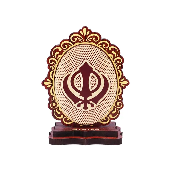 Designer_Khanda_For_Car,_Car_Decor_Accessory,_Car_Stand,_Car_Dashboard_Idol,_Sikh_Spiritual_Gift_Item,_Wooden_Punjabi_Car_Decor_Item,_Sikh_Flag,_2.5X3.5Inches