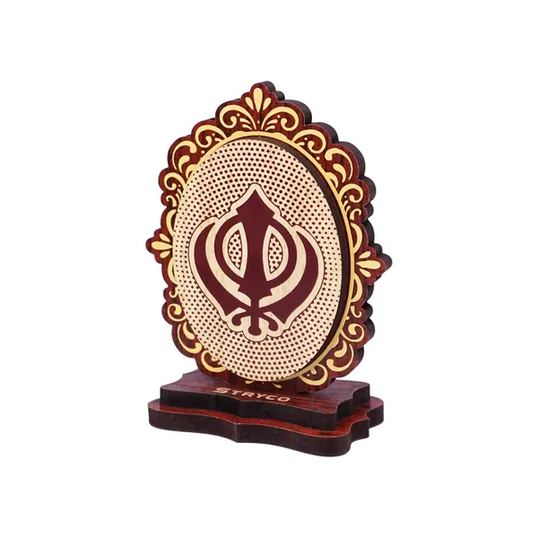 Designer_Khanda_For_Car,_Car_Decor_Accessory,_Car_Stand,_Car_Dashboard_Idol,_Sikh_Spiritual_Gift_Item,_Wooden_Punjabi_Car_Decor_Item,_Sikh_Flag,_2.5X3.5Inches