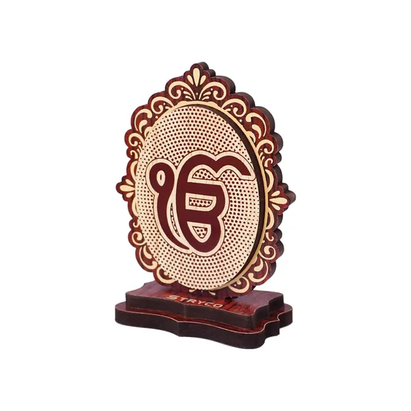 Designer_Ik_Onkar_For_Car,_Car_Decor_Accessory,_Car_Stand,_Car_Dashboard_Idol,_Sikh_Spiritual_Gift_Item,_Wooden_Punjabi_Car_Decor_Item,_Ek_Onkar,_2.5X3.5Inches