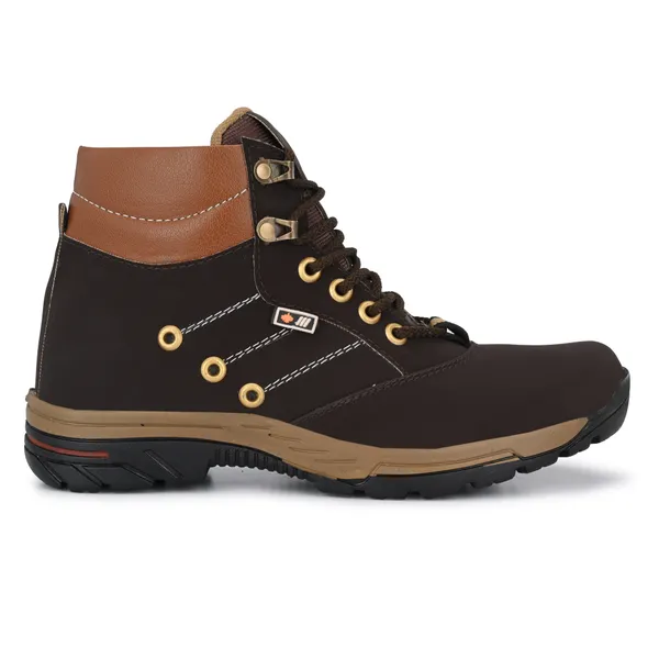 Brown_Leatherette_And_Airmix_Lace_Ups_Boots_For_Men